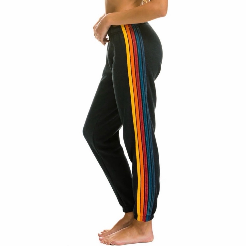 Aviator Nation 5 Stripes Joggers. Charcoal.